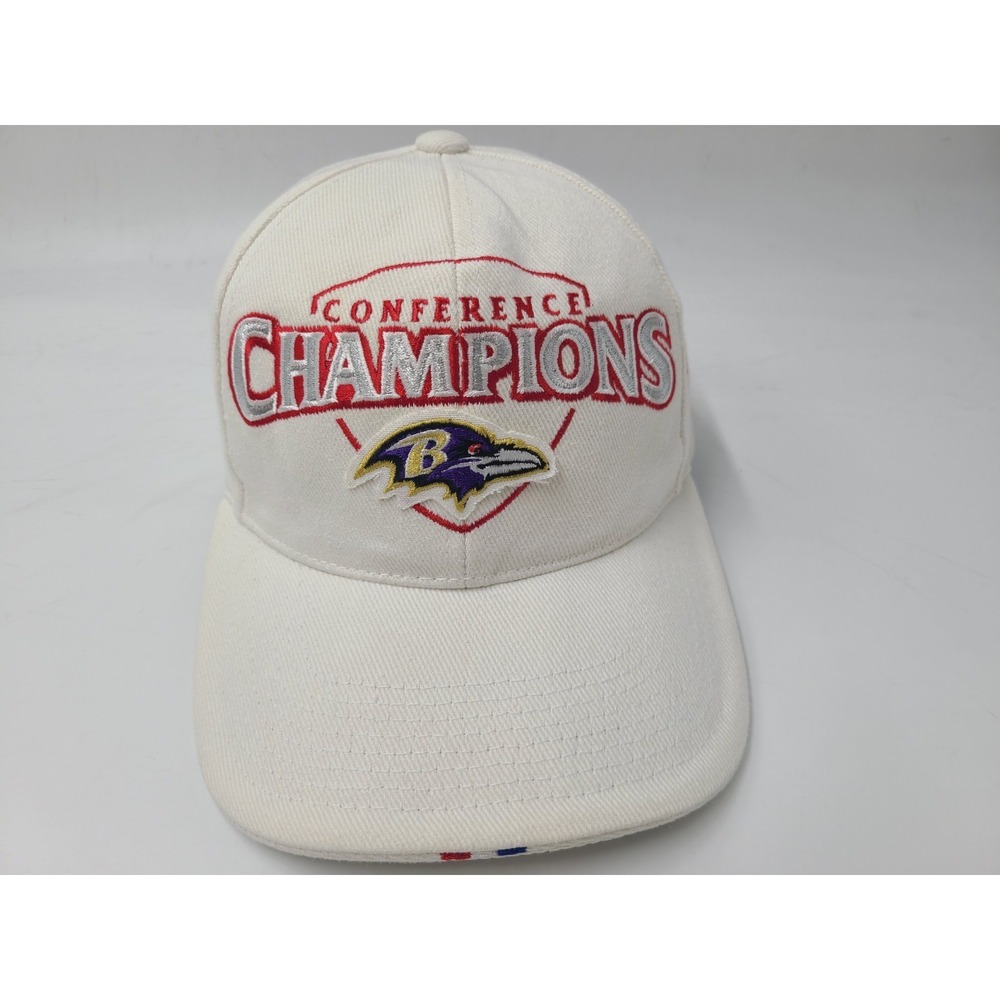 Vtg Baltimore Ravens XXXV Conference Champions Adjustable (Fits Small) Hat Cap